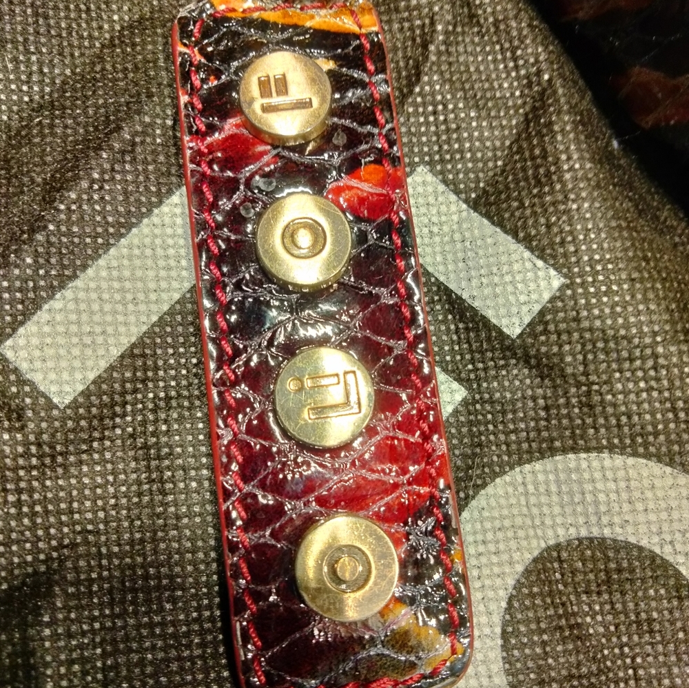 Folio Leather Python Print Hanbag - image 8